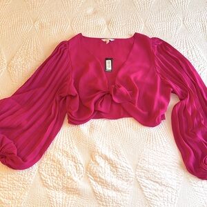 Express Cropped Balloon Sleeve Top